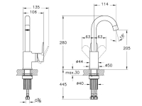 A43154-Artema Twist Round Döner Borulu Lavabo Bataryası - Krom