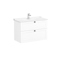 68890-Vitra Root Classic Lavabo Dolabı İki Çekmeceli 100 cm Mat Beyaz Klasik Lavabolu